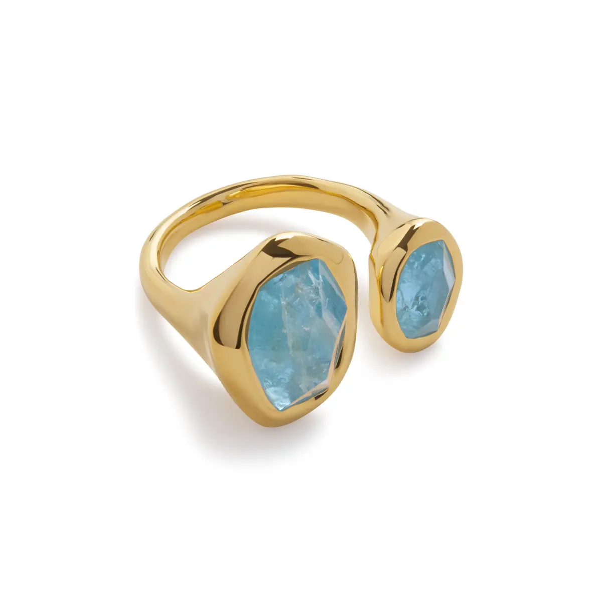 Odyssey Open Ring, 100% Recycled 18Ct Gold Vermeil & Aquamarine, £150 Odyssey Open Ring, 100% Recycled 18Ct Gold Vermeil & Aquamarine, £150