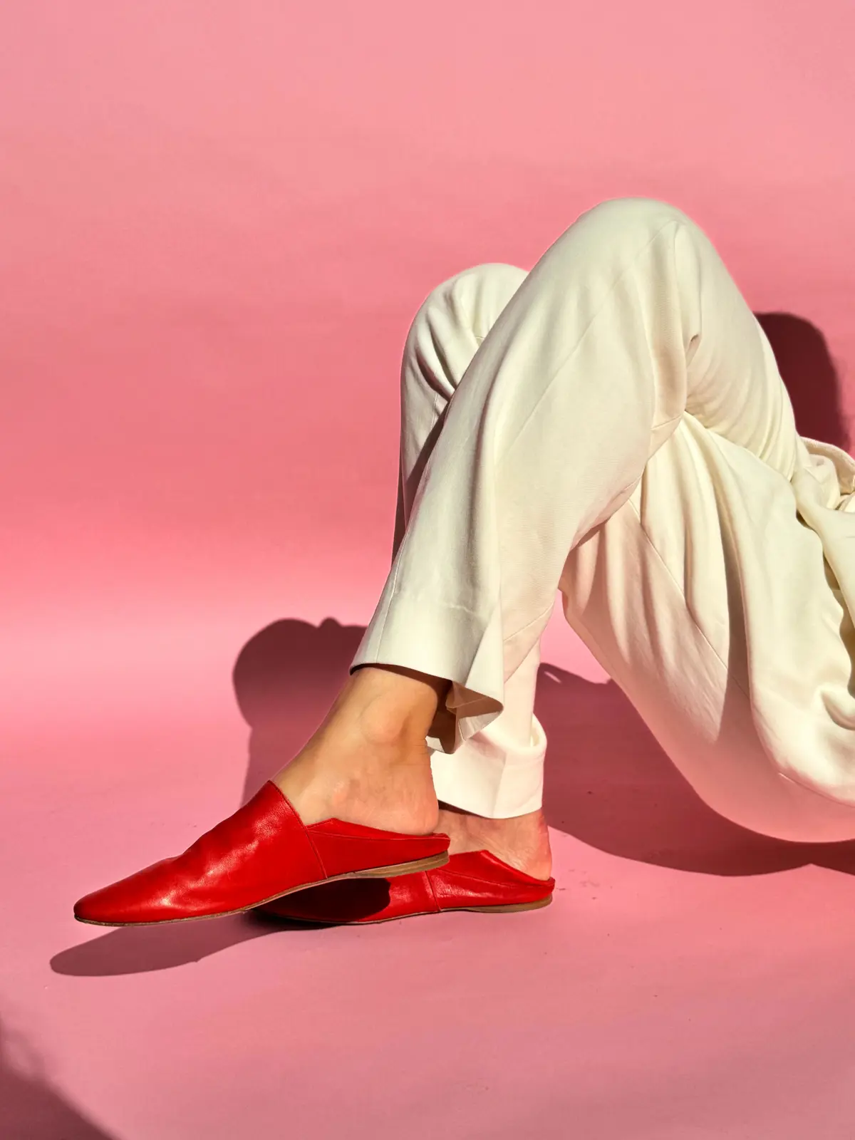 Tove Slippers In Red Tove Slippers In Red