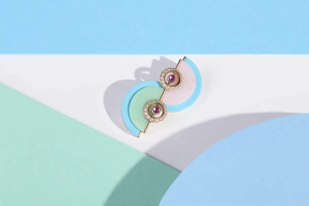 Kia Schwan Colorhythms Disc Brooch Kia Schwan Colorhythms Disc Brooch